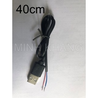 Dây cáp nguồn usb 2.0 1 đầu dây 2 lõi /dây usb 2 lõi đồng 40cm