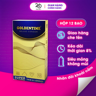 Bao cao su Siêu mỏng GOLDENTIME Super Thin & Longer kéo dài size 52mm