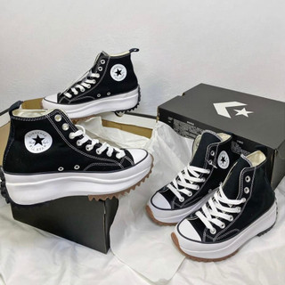 Giày thể thao converse run star hike black, Giày cv cổ cao đen trắng đế cao 5cm nam nữ bản S.Cấp full box bill