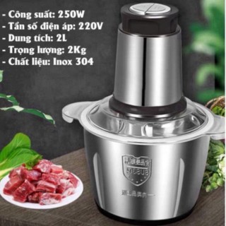 Máy xay thịt cối inox 304 4 lưỡi đa năng - máy xay mini cầm tay siêu khỏe.