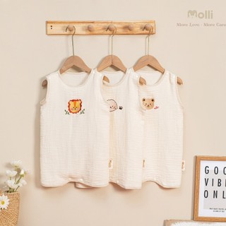 Túi ngủ vải xô 3 lớp thêu cho bé từ 3-36 tháng