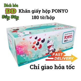 Khăn giấy hộp rút lụa cao cấp PONYO (180 tờ/hộp)