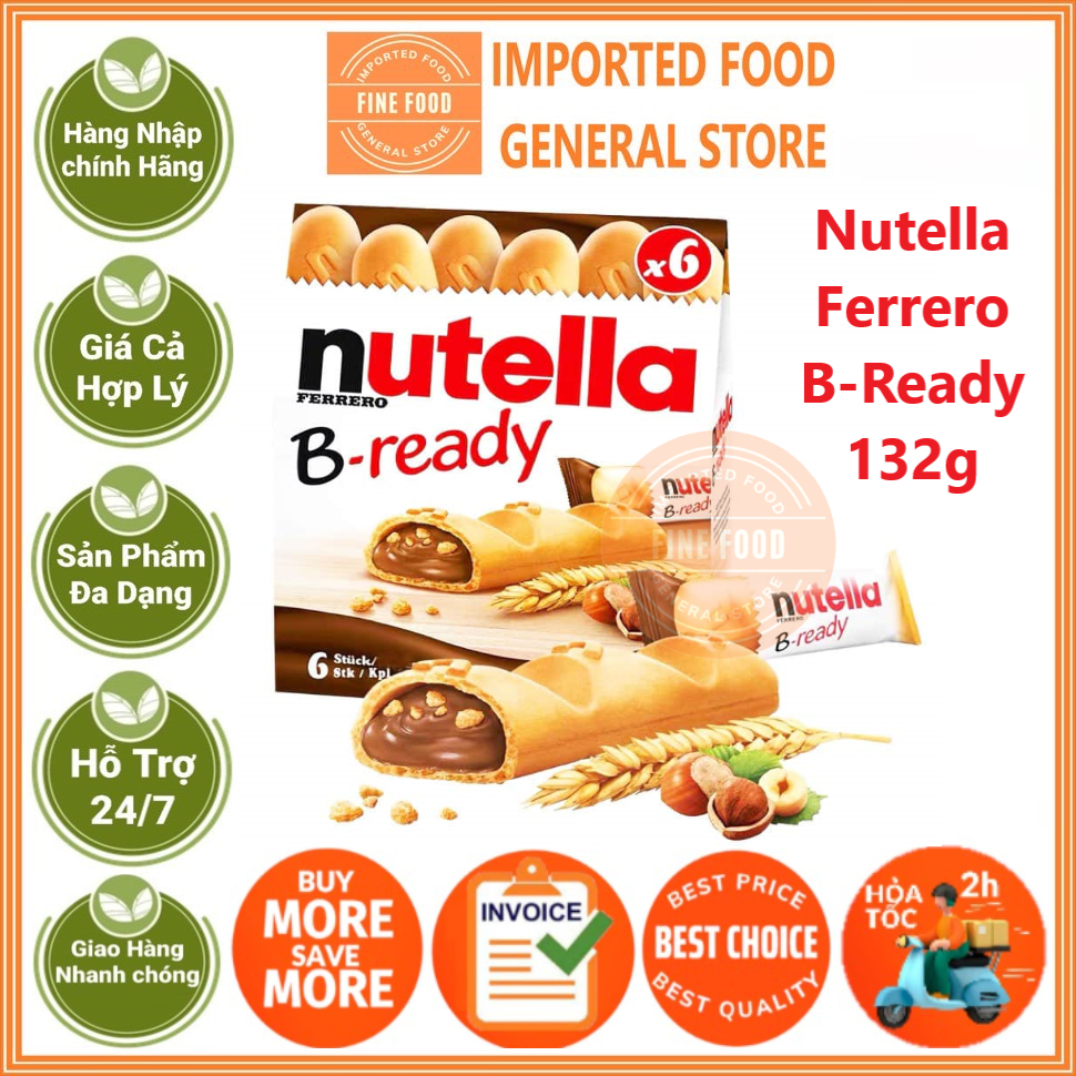 Bánh Nutella Ferrero B-Ready 132g nhập khẩu Đức