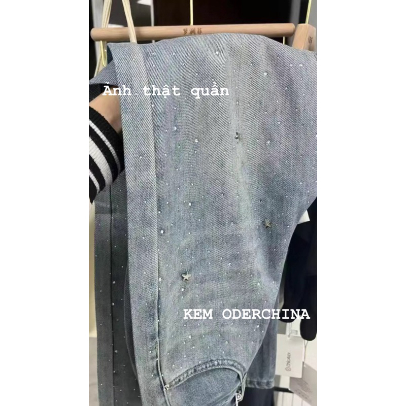 【Sẵn】Quần Jeans Xuông Xanh Sáng Đính Đá Siêu Sáng Đẹp Chắc Chắn Hàng QCCC Loại 1 | BigBuy360 - bigbuy360.vn