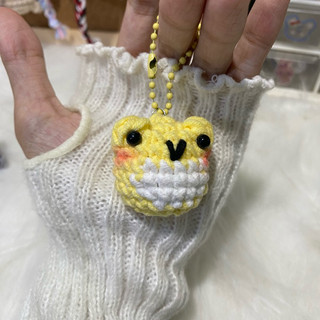 Móc khóa ếch ú mini len handmade siu iu