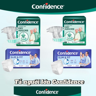 (GIÁ DÙNG THỬ) Bỉm/tả người lớn Confidence Slim & Fit Dán ( M15/L15 ) và Quần (M20/L16) An toàn tiện lợi