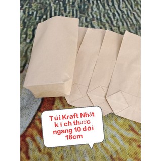 Combo 100 Túi giấy kraft Nhật kích thước ngang 10 x dài 18 cm