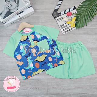 Bộ lanh/tole cộc tay quần đùi bé trai, bộ lanh ngắn bé trai shop thỏ baby kids