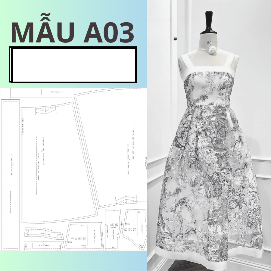 RẬP GIẤY A0  ĐẦM 2 DÂY MÃ A03