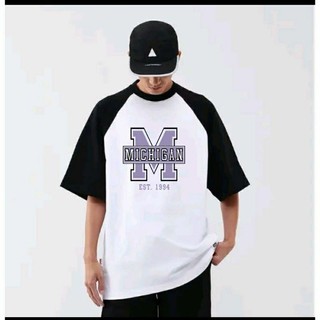 Áo thun raplang tay lỡ unisex chữ M