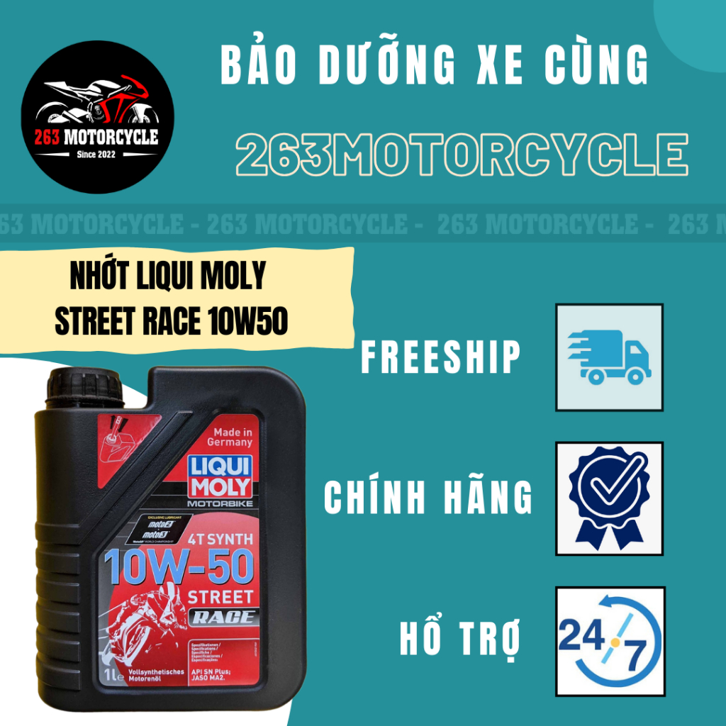 Nhớt Cao Cấp LIQUI MOLY 4T 10W50 Street Race 1 Lít Nhập Khẩu Đức