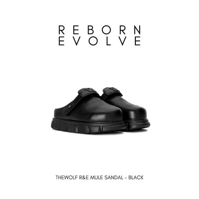 Dép Nam Nữ Tăng Chiều Cao THEWOLF R&E MULE SANDAL - BLACK