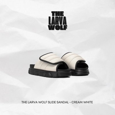 Dép Nam Nữ Tăng Chiều Cao THE LARVA WOLF SLIDE SANDAL - CREAM WHITE