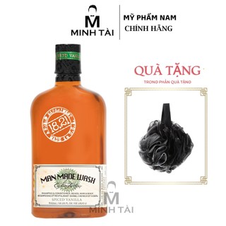 Dầu Gội Xả Tắm 3 Trong 1 Cho Nam 18.21 MAN MADE WASH Spiced Vanilla 532ml - Hàng chính Hãng