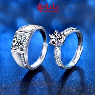  Nhẫn bạc cặp đôi LiLi S925 đính kim cương Moissanite cao cấp Louie LILI_096930 