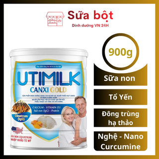Sữa Canxi Gold UTIMILK 900G - Sữa canxi xương khớp cho người già, hỗ trợ tăng cân, tăng sức đề kháng