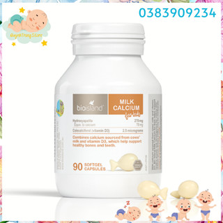 Viên uống bổ sung canxi sữa cho bé Bio Island Milk Calcium Úc