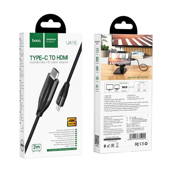 Cáp Type-C to HDMI 4K Hoco UA16 2m (An store)