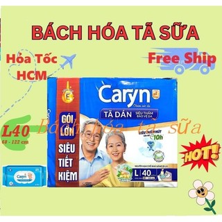 Tã dán caryn l 40 miếng siêu tiết kiệm vòng hông 68 - 122cm