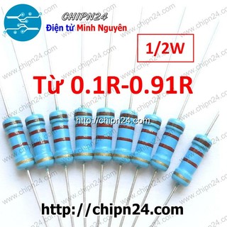 [20 con] Điện Trở 1/2W 5% (0R 0.1R 0.15R 0.22R 0.33R 0.47R 0.5R 0.68R 0.75R 0.82R) - [Chọn Loại]
