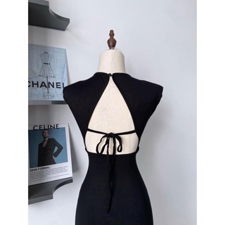 đầm body dáng dài hở lưng xẻ tà