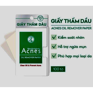 Gói 100 tờ giấy thấm dầu acnes oil remover paper - mẫu thử