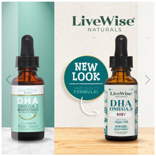 (Hàng nội địa) Siro bổ sung DHA Livewise DHA Omega 3 Mỹ chiết xuất tảo hương Quýt 0m+