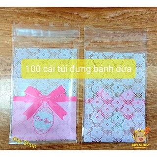 100 túi dán đựng bánh dứa ⚡ HÀNG LOẠI 1 ⚡ túi đựng bánh quy là món trang trí hòan hảo cho chiếc bánh của bạn