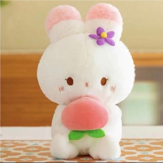 Gấu bông nhỏ thỏ đào tím,hàng cao cấp mềm mịn size 25cm