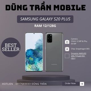 Điện thoại samsung galaxy s20 plus bản mỹ 2 sim ram 12/128g