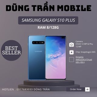 Điện thoại samsung s10 plus máy đẹp nguyên zin ram 8/128g bản mỹ 1 sim