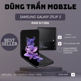 Điện thoại samsung zflip 3 máy đẹp nguyên zin bản nhật 1 sim 8/128g
