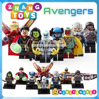 Đồ chơi Xếp hình Vision gồm Proxima Midnight - Wasp Dr Strange - Iron Man Falcon - Ebony Maw Minifigures Xinh X0187
