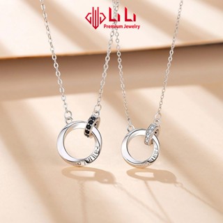  Dây chuyền bạc cặp đôi LiLi S925 đính đá CZ cao cấp hình cặp nhẫn Shanley LILI_489425 