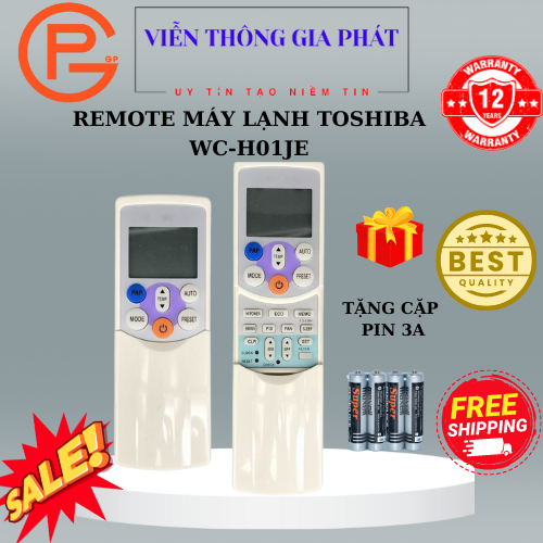 REMOTE MÁY LẠNH TOSHIBA WC-H01JE (6 NÚT-NẮP TRƯỢT) - ĐIỀU KHIỂN ĐIỀU HÒA TOSHIBA WC-H01JE HÀNG ZIN (