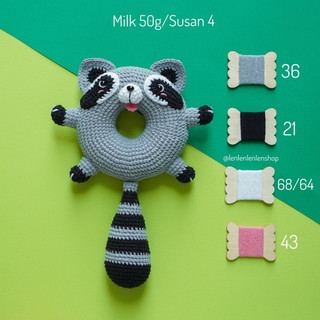 Len Susan 4 - len cotton mềm mịn chính hãng Susan Family, móc búp bê, thú bông Amigurumi