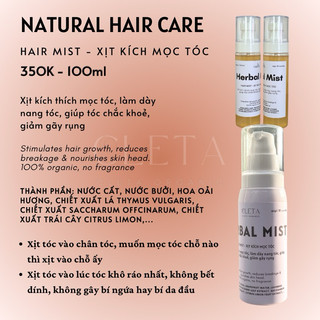 COMBO DƯỠNG TÓC CLETA ORGANIC (dầu ủ + xịt kích mọc tóc)