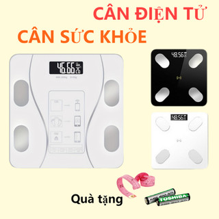 TẶNG KÈM PIN + THƯỚC DÂY - CÂN ĐIỆN TỬ.CÂN SỨC KHỎE THÔNG MINH 18 CHỈ SỐ KẾT NỐI BLUETOOTH APP OKOK THEO DÕI SỨC KHỎE