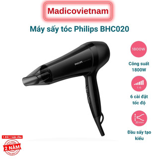 Máy sấy tóc Philips 2 chiều nóng lạnh BHC020 công suất lớn 1800W tạo kiểu tóc chuyên nghiệp - BH 2 năm