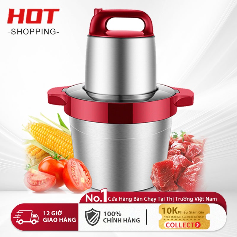 FU66R Máy xay thịt 6 Lít máy xay rau củ thịt inox thép không gỉ Máy xay Nồi xay