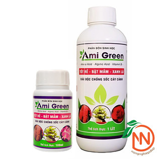 Phân Bón Ami Green Chai 1 Lít - Phân Bón Sinh Học - Tốt rễ, bật mầm, xanh lá