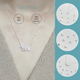  Dây chuyền vòng cổ bạc 925 phối chữ cái theo yêu cầu SILVER CHIC Dây chuyền tình bạn