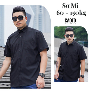 Áo Sơ Mi Nam Đen Ngắn Tay Thoáng Mát Big Size 60-120KG