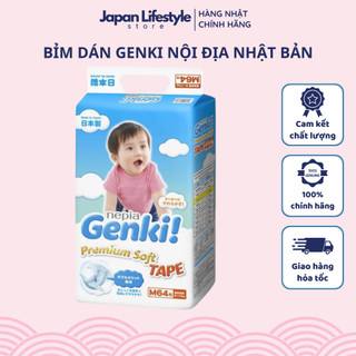 Bỉm GENKI Dán Nội Địa Nhật Đủ Size SS44/S72/M64/L54/XL38 - SAKUKO