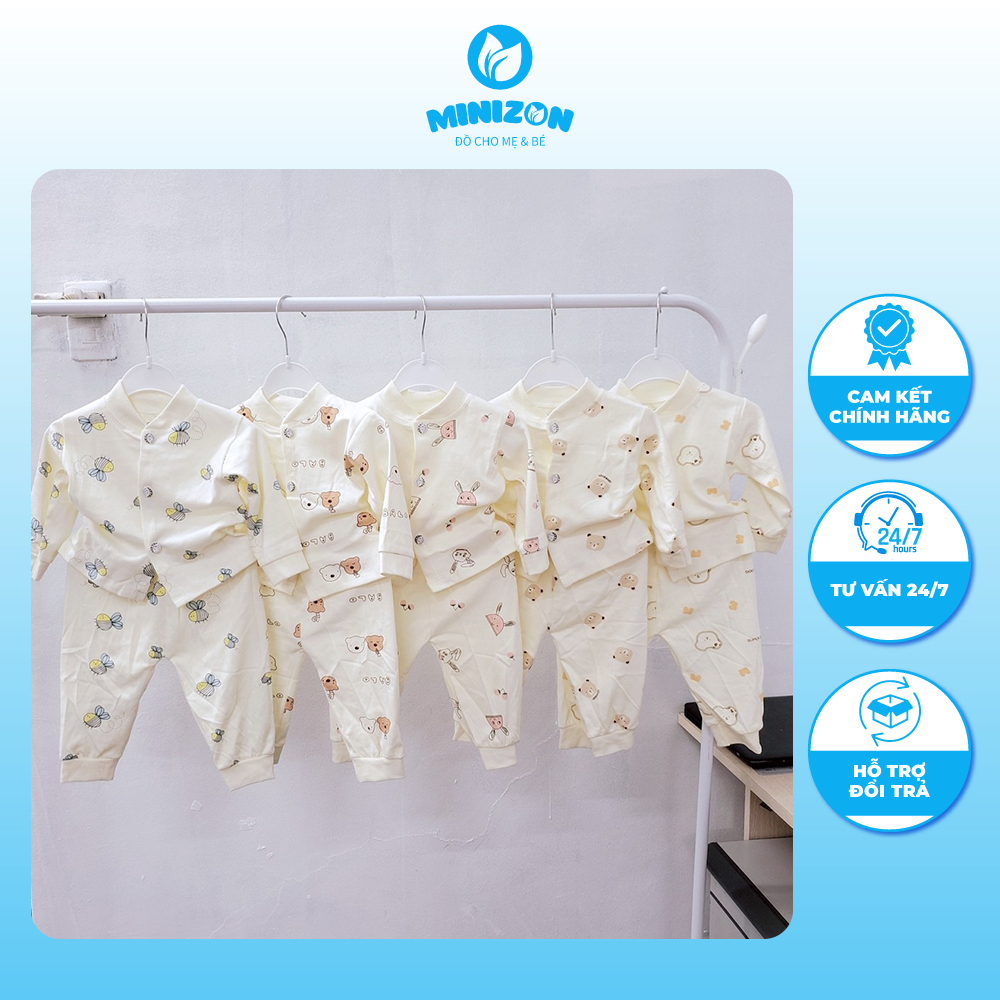 Bộ sơ sinh Petit sợi tre cao cấp cho bé size 0-3m, 3-6m