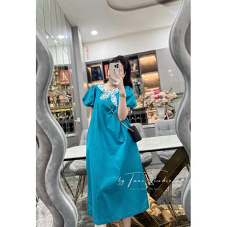 Váy thô tay boom nơ cổ sm