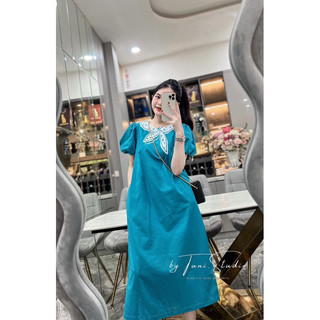 Váy thô tay boom nơ cổ sm