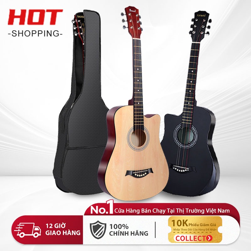 Đàn guitar acoustic cho người mới tập, 18 phím, âm thanh tự nhiên chân thật, độ bền cao