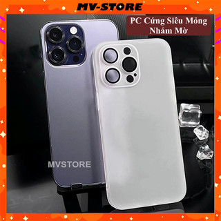 Ốp lưng điện thoại nhám PC cứng chống ố kèm Lens bảo vệ camera cho 15 14 13 11 Pro MAX 14 Plus 12 Pro MVSTORE