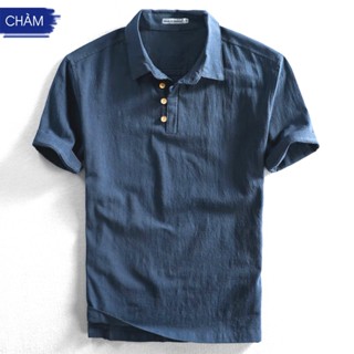 Áo Polo Nam Đũi Xước Nhật, Cúc Dây Cài Kiểu Tàu, 8 Màu Tùy Chọn